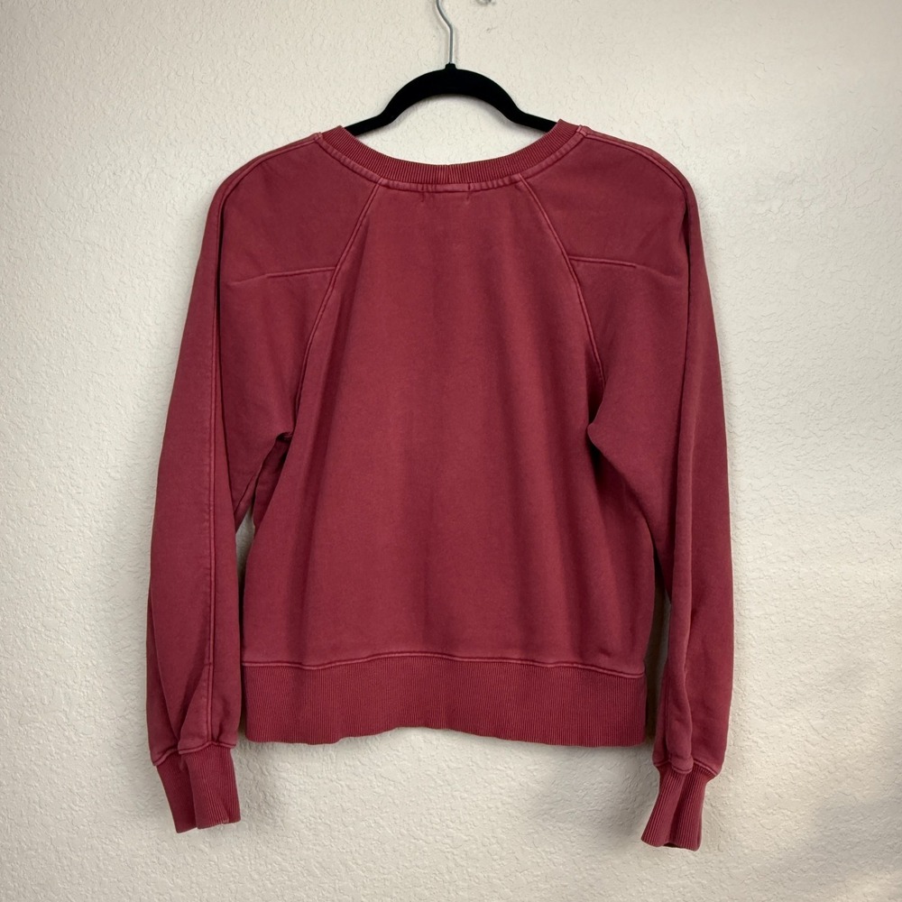 Evereve Heritage Sweatshirt Red Cotton Blend Classic Staple Medium Vintage - Picture 6 of 6